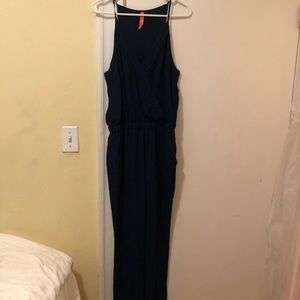 Navy straight leg jumpsuit